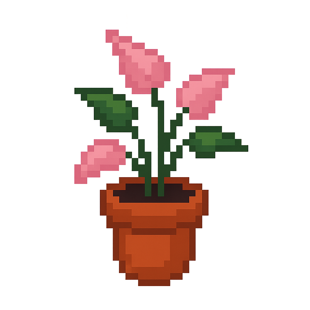 pixel art pink-syngonium